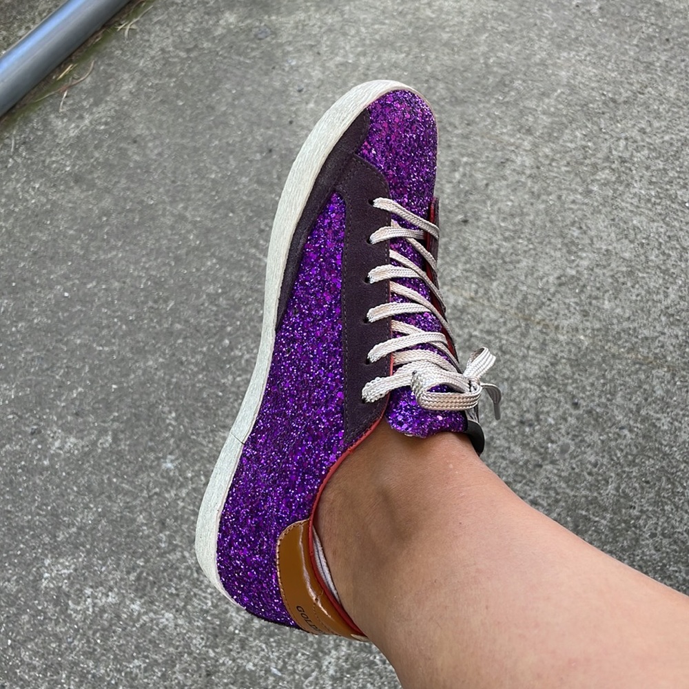 Golden Goose Superstar Glitter Sneakers SIZE 39 - Picture 4 of 10